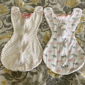 Set of Two Transitional Swaddles Small 0-3 Months